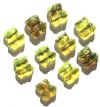 10 15mm Transparent Olive Tortoise Frog Beads